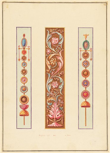 Ornament Design, Arabesque Panel between Roman Standards