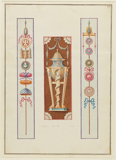 Ornament Design, Tripod between Roman Standards