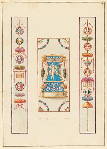 Ornament Design, Altar Dedicated to Mars between Roman Standards
