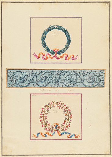 Ornament Design, Arabesque Panel between Roman Crowns