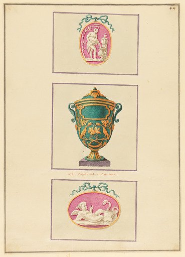 Ornament Design with Burial Urn and Cameos