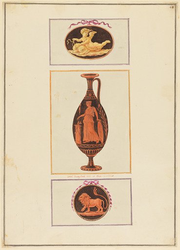 Ornament Design with Vase and Cameos