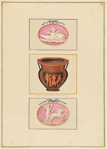 Ornament Design with Vase and Cameos