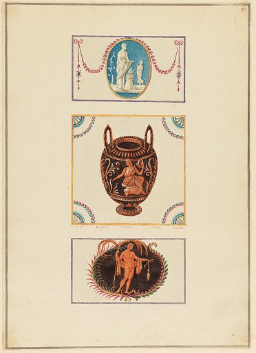 Ornament Design with Vase and Cameos