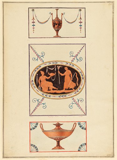 Ornament Design with Cameo and Urns