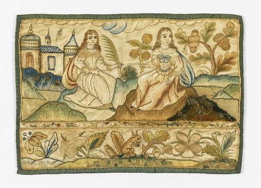 Embroidered panel for casket