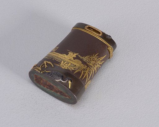 Sword Hilt with Fishing Boats and Water Birds