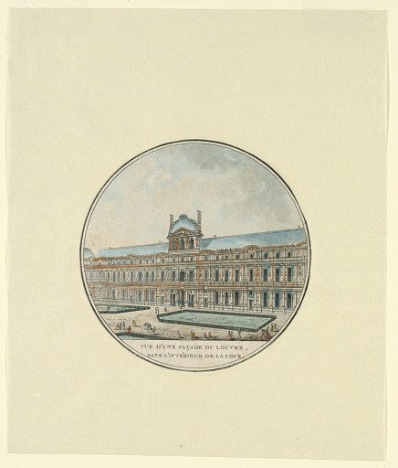 Vue d'une fac¸ade du Louvre, dans l'inte´rieur de la cour