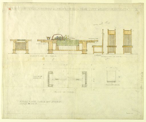 Dining Room Table and Chairs, Henry J. Allen Residence, Wichita, Kansas