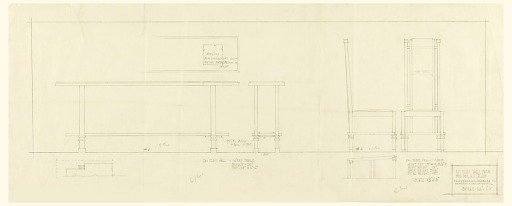 Wrap Table and Chair, First Floor Hall, Henry J. Allen Residence, Wichita, Kansas