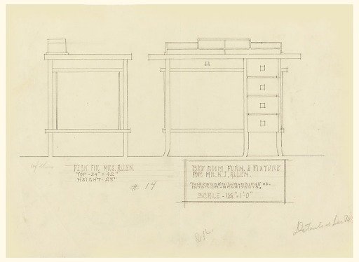 Desk for Mrs. Allen, Henry J. Allen Residence, Wichita, Kansas