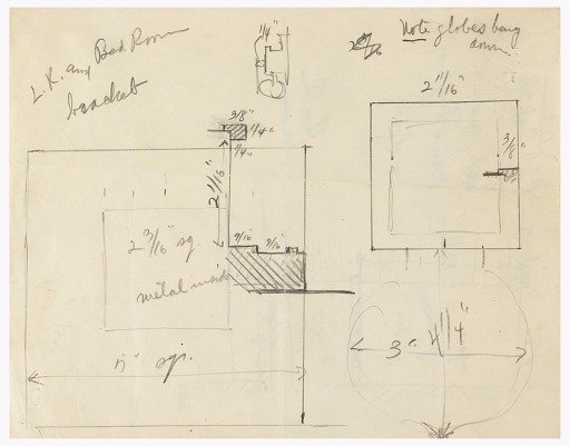 Living Room and Bedroom Brackets, Hall Mirror, Henry J. Allen Residence, Wichita, Kansas