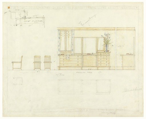 Henry J. Allen Residence, Wichita, KS: Dressing Table and Chair for Mrs. Allen's Boudoir