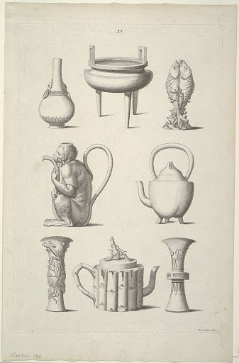 Designs for Tableware, Plate XV of Designs of Chinese Buildings, Furniture, Dresses, Machines and Utensils.