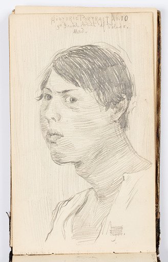 Sketchbook Page: Historic Portrait No. 10 (Self-Portrait)