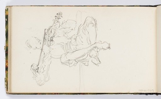 Sketchbook Page: Seated Figure with Violin