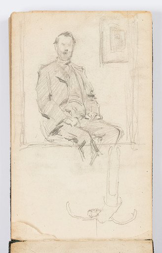 Sketchbook Page: Portrait of Man, Marionette Puppet