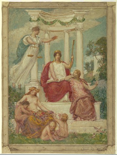 The Beneficence of the Law, Design for Mural at Essex County Court House, Newark, NJ