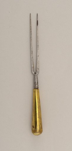 Two-tined Fork with Brass Handle