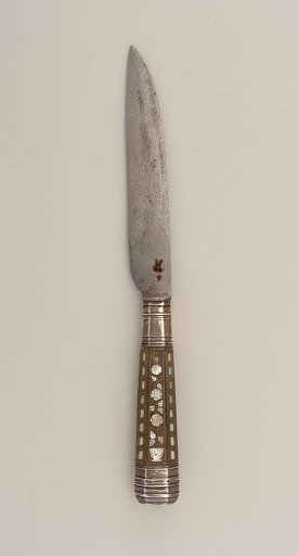 Knife with Mother-of-Pearl and Wood Handle