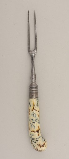 Two-Tined Fork with Earthenware Handle