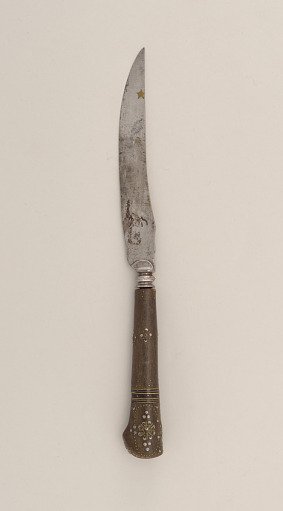 Knife with Scimitar-Shaped Blade from a Cutlery Set