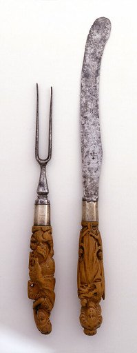 Knife with Figural Carved Wood Handle