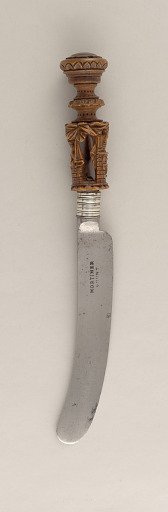 Knife with Figural Carved Wood Handle