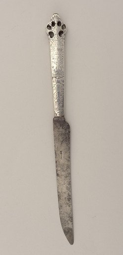 Knife with Engraved Mythical and Biblical Figures