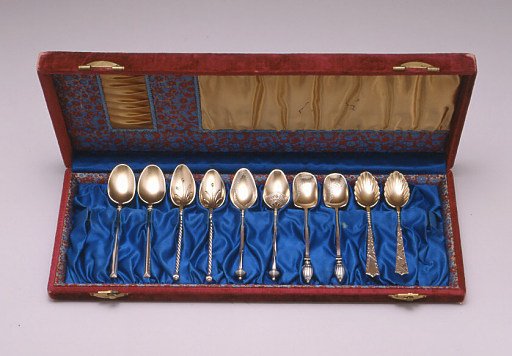 Gilt Demitasse Spoon, Part of Set of Ten