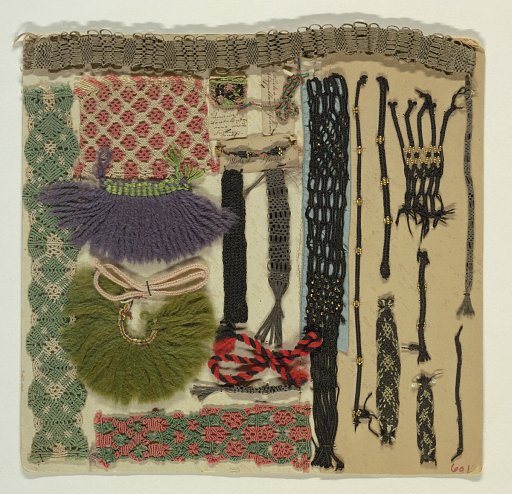 Sample card of macramé