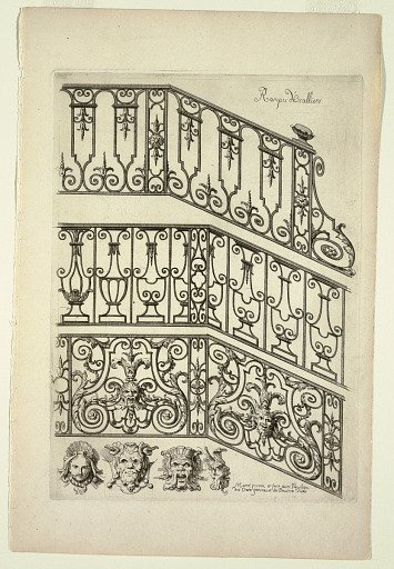 Rampes d'Escalliers (Handrails), in Nouveau Livre de Serrurie (New Book of Ironsmithing)