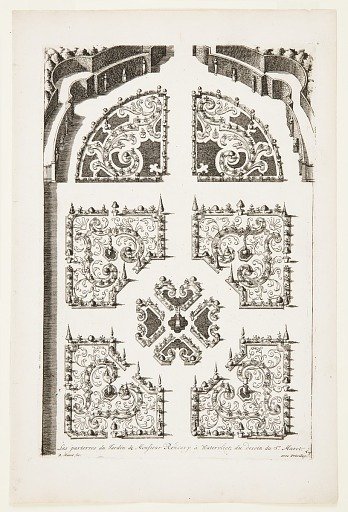 Les parterres du Jardin de Monsieur Rendrop à Watervliet (The Garden Beds of Monsieur Rendrop in Watervliet), in Nouveaux Livre de Parterres contenant 24 pensséz diferantes (New Book Containing 24 Different Variations for Garden Beds)