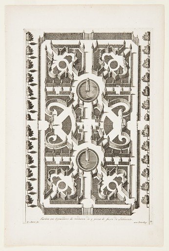 Espalier Garden Fashioned as a Labyrinth with Two Fountains