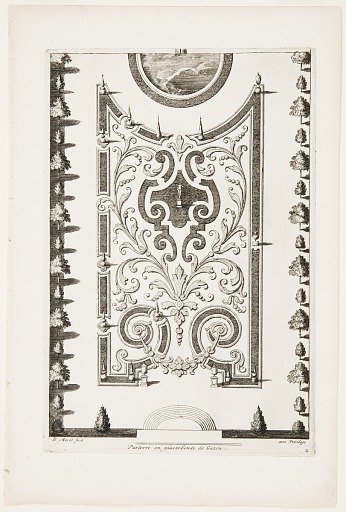 Parterre en platebende de Gazon (Flat Garden Beds with Grass), in Nouveaux Livre de Parterres contenant 24 pensséz diferantes (New Book Containing 24 Different Variations for Garden Beds)