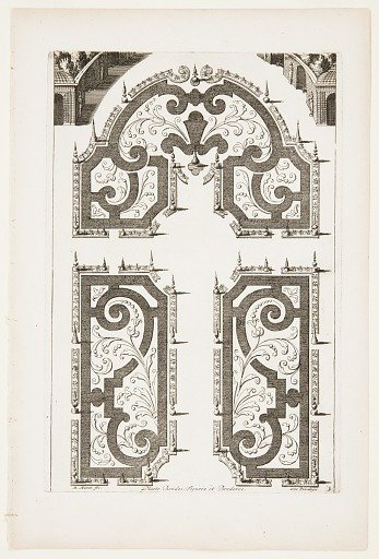 Plaete Bendes, Figuréz et Broderée, in Nouveaux Livre de Parterres contenant 24 pensséz diferantes (New Book Containing 24 Different Variations for Garden Beds)
