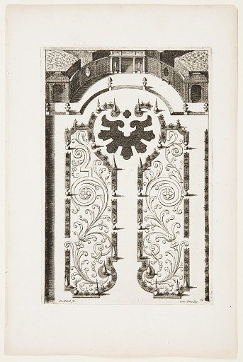 Plate, in Nouveaux Livre de Parterres contenant 24 pensséz diferantes (New Book Containing 24 Different Variations for Garden Beds)