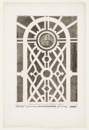 Jardin en Bosquet d'Espalliers de diferentes figures (Garden Grove of Espaliersof Different Forms), in Nouveaux Livre de Parterres contenant 24 pensséz diferantes (New Book of Designs Containing 24 Ideas for Garden Beds)