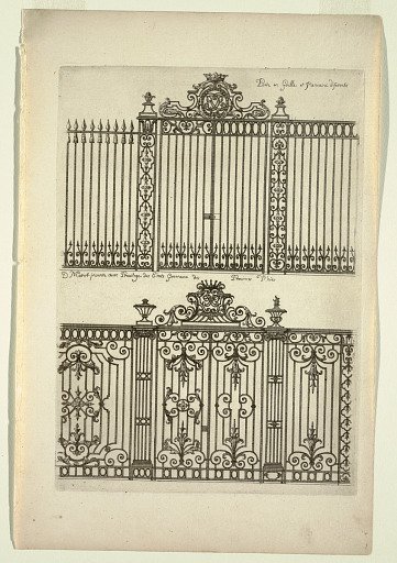 Two Designs for Metal Gates and Panels, in Nouveau Livre de Serrurie (New Book of Ironsmithing)