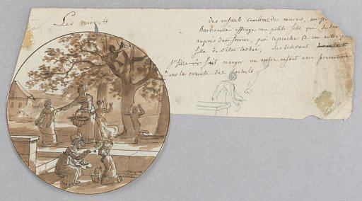 Design for a Painted Porcelain Plate, Les Müres (Mulberries) for the Service des Objets de Dessert (Dessert Service)
