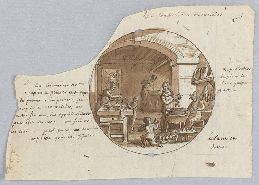 Design for a Painted Porcelain Plate, Les Compotes et Marmelades (Compotes and Marmalades) for the Service des Objets de Dessert (Dessert Service)