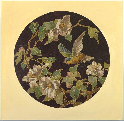 Plate Design with Bird and Flowers