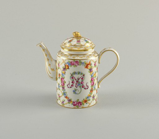 Teapot with Monogram and Diamond Lattice Pattern