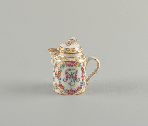 Creamer with Monogram and Diamond Lattice Pattern
