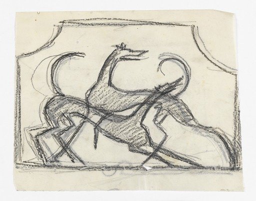 Design for Firescreen, Hounds