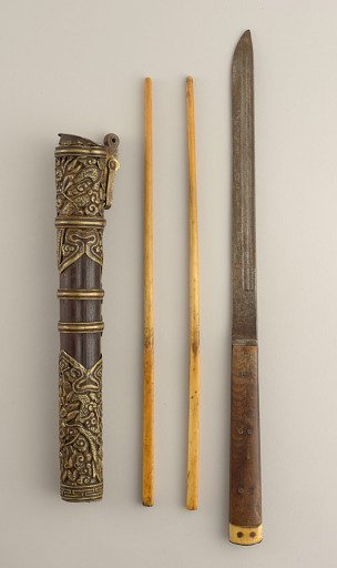 Chopsticks, knife and case