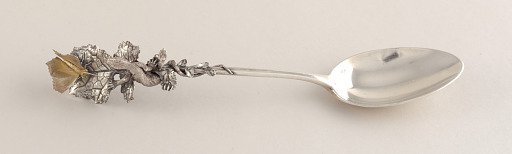 Dessert Spoon with Lizard and Moth