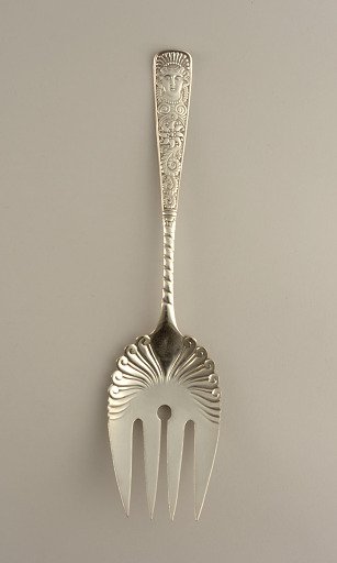 "Assyrian Head" Pattern Fish Serving Fork