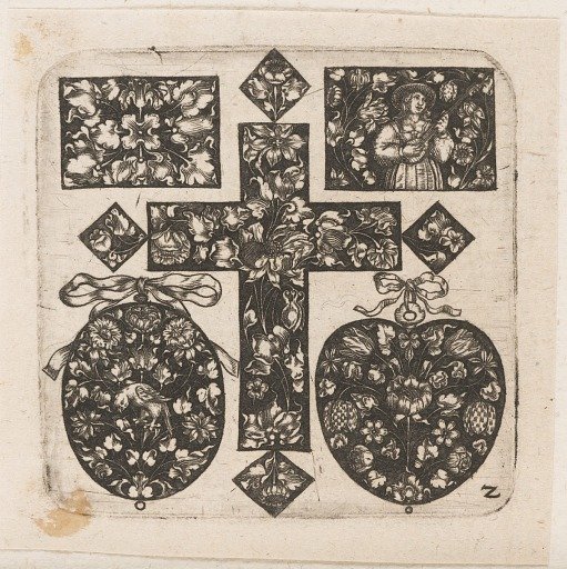 "Ornamental Design with Cross at Center," Plate 2 from "Goldsmith Ornament Designs"