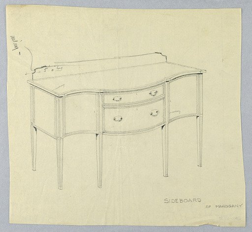 Design for Sideboard of Mahogany with Serpentine Front